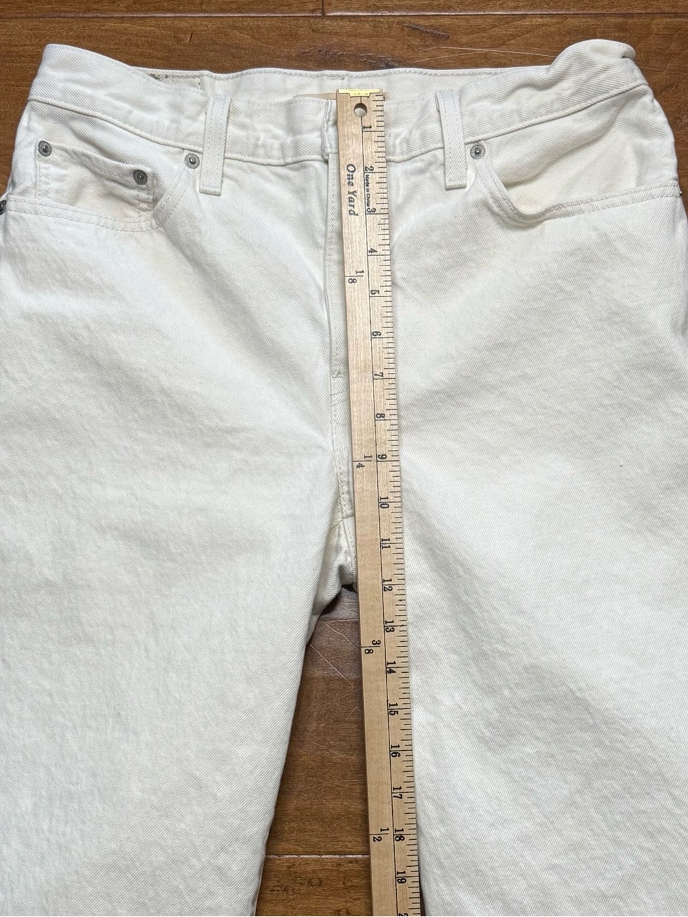 Levi’s Premium Baggy Dad Jeans 28 Off White Cream High Rise Wide Leg - Picture 3 of 12